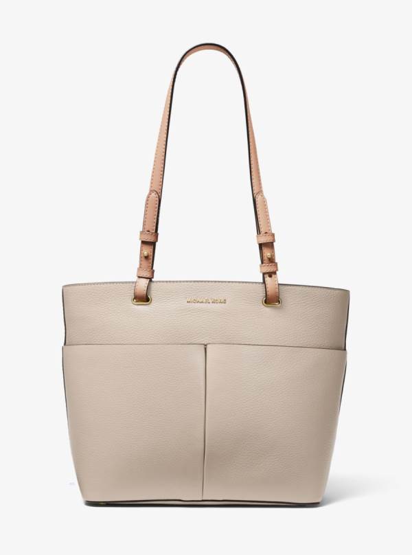 Damske Prenosná Taška Michael Kors Bedford Medium Pebbled Leather Platina - Kabelky Michael Kors Vypredaj | GMIDU-6903